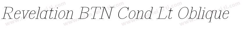 Revelation BTN Cond Lt Oblique字体转换